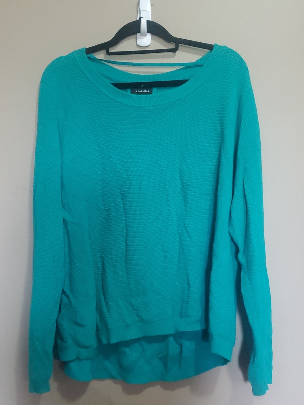Lord & Taylor Teal Lightweight Ribbed Sweater Size Xl